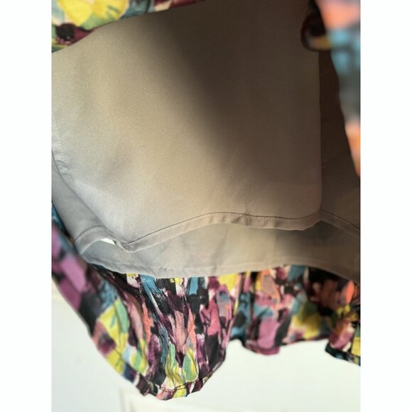 BCBGMaxAzria Amalia Silk Peplum Dress 8 Multicolor Abstract Print Gallery Chic - Picture 6 of 12